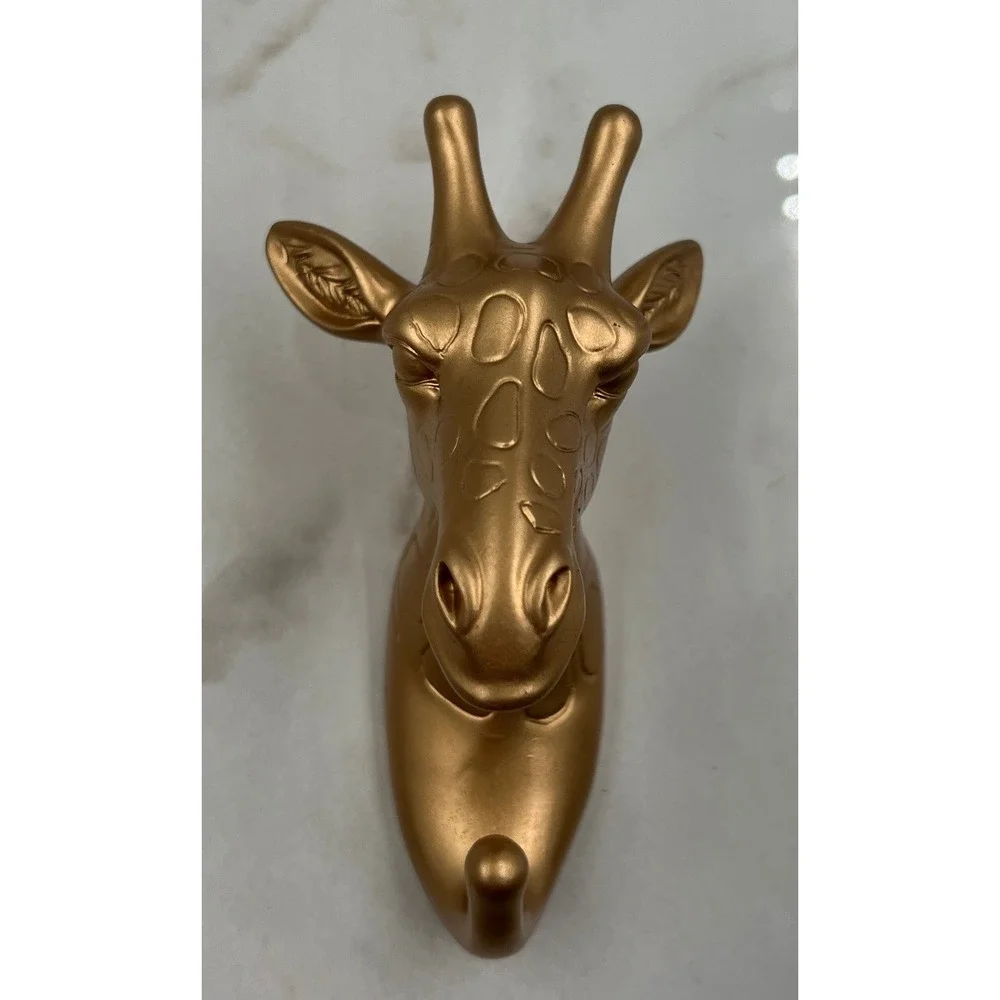 Gold Giraffe Wall Hook Decorative Safari Animal Key Jewelry Hanger Plastic